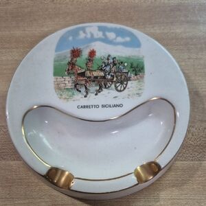 Stanley Carretto Siciliano Ashtray with Gold Accents
